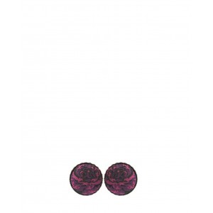 No.Nu earrings Fabric Button amethyst AW19