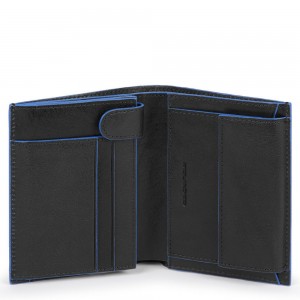 Piquadro black vertical wallet AW20